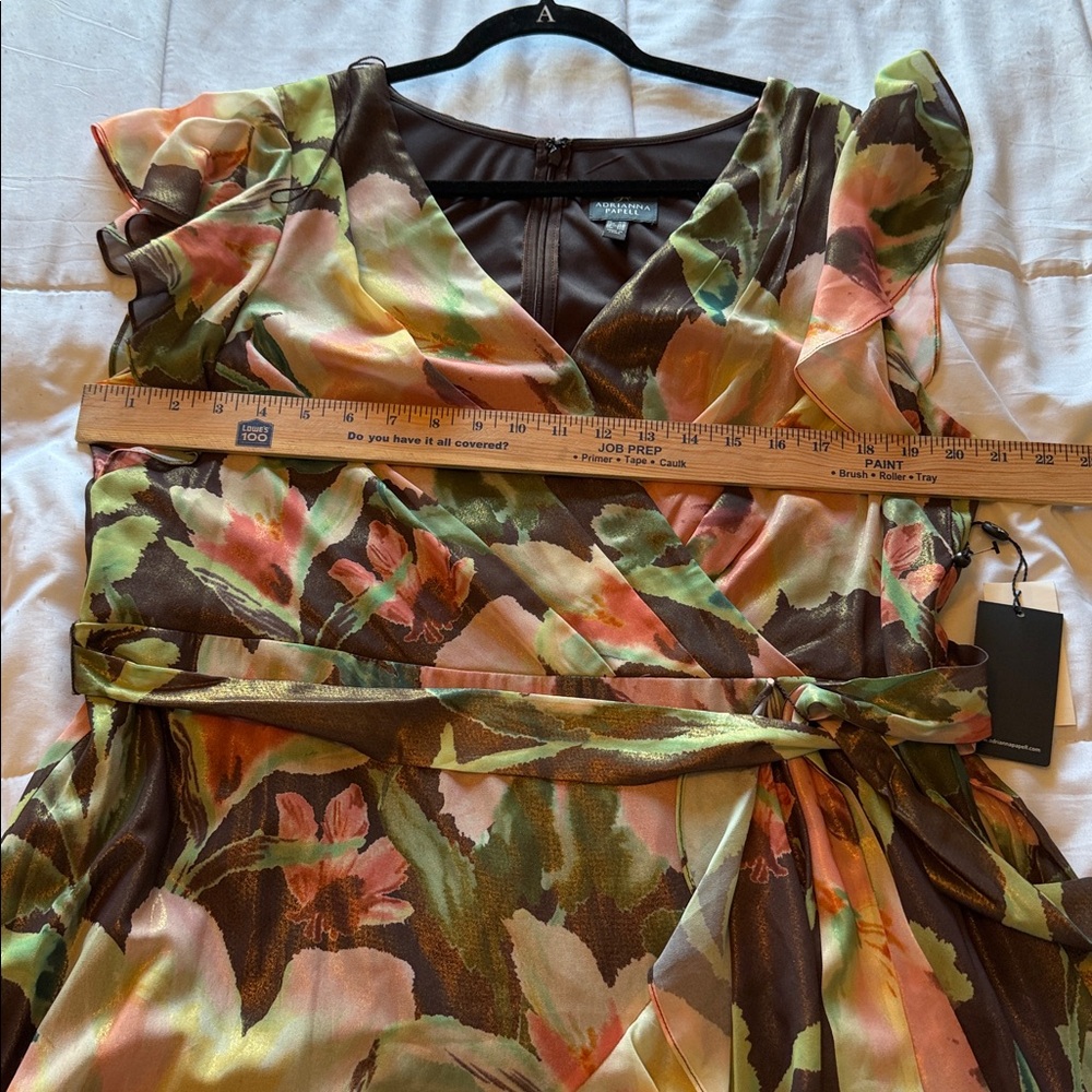 Adrianna Papell Floral Faux Wrap Dress - New w/tags Sz 16W - Picture 10 of 13